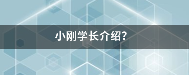 小刚学长介绍？