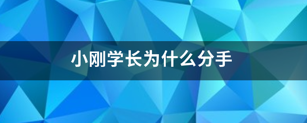 小刚学长为什么分手